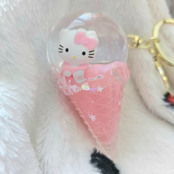 New Hello Kitty Pink Ice Cream Liquid Oil Keychain Bag Charm - Picture 2 of 3